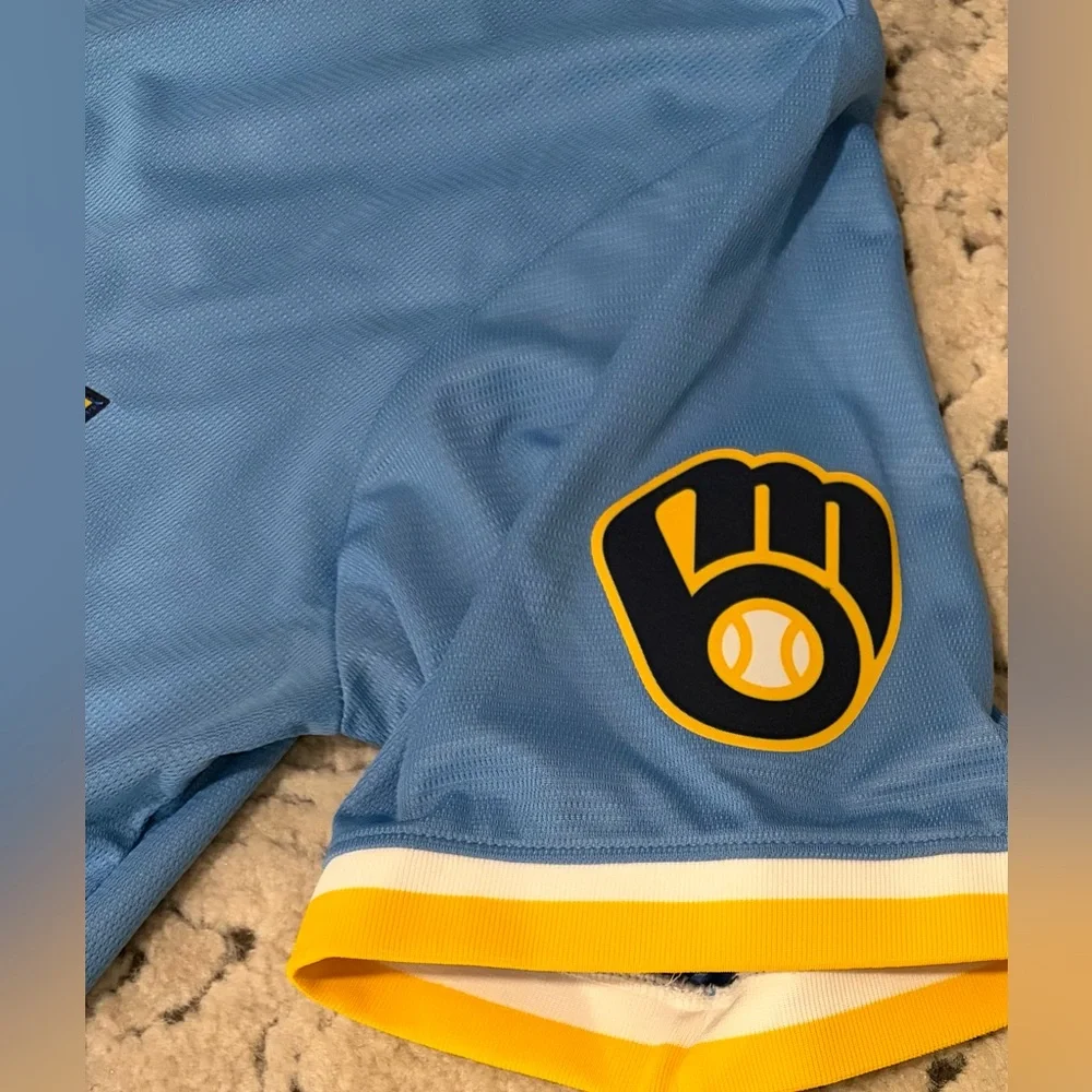 Nike Authentic Milwaukee Brewers City Connect Christian Yelich Jersey Men’s Sz M - Picture 7 of 8